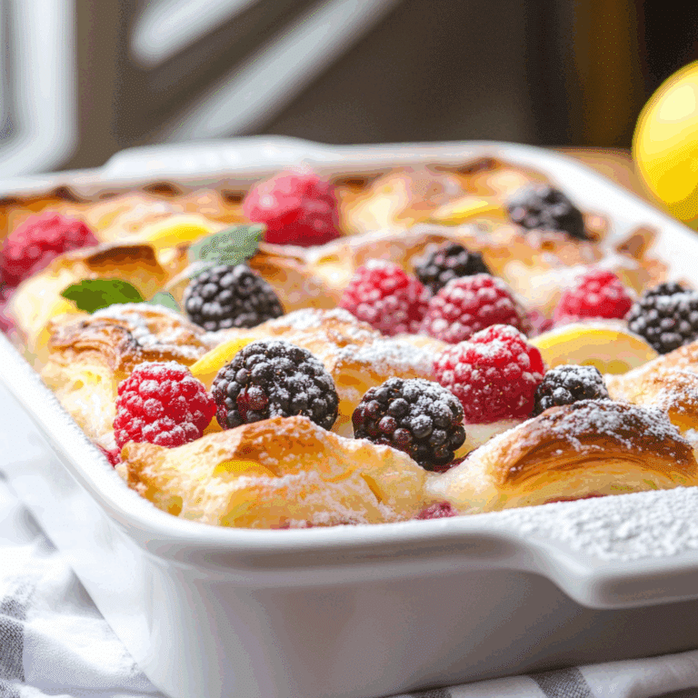 Berry Lemon Croissant Casserole