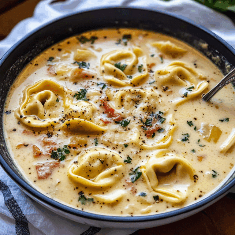 Creamy Tuscan Garlic Tortellini Soup