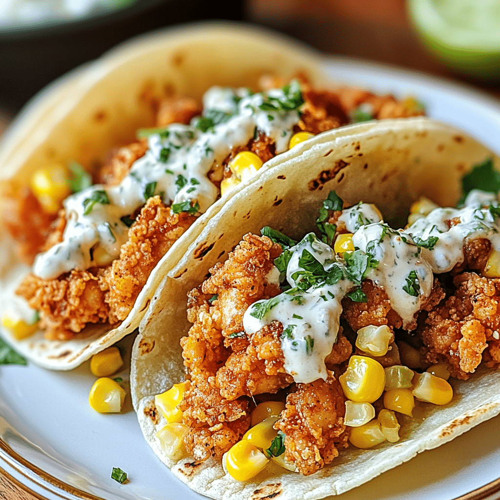 Easy Fried Chicken Street Corn Tacos