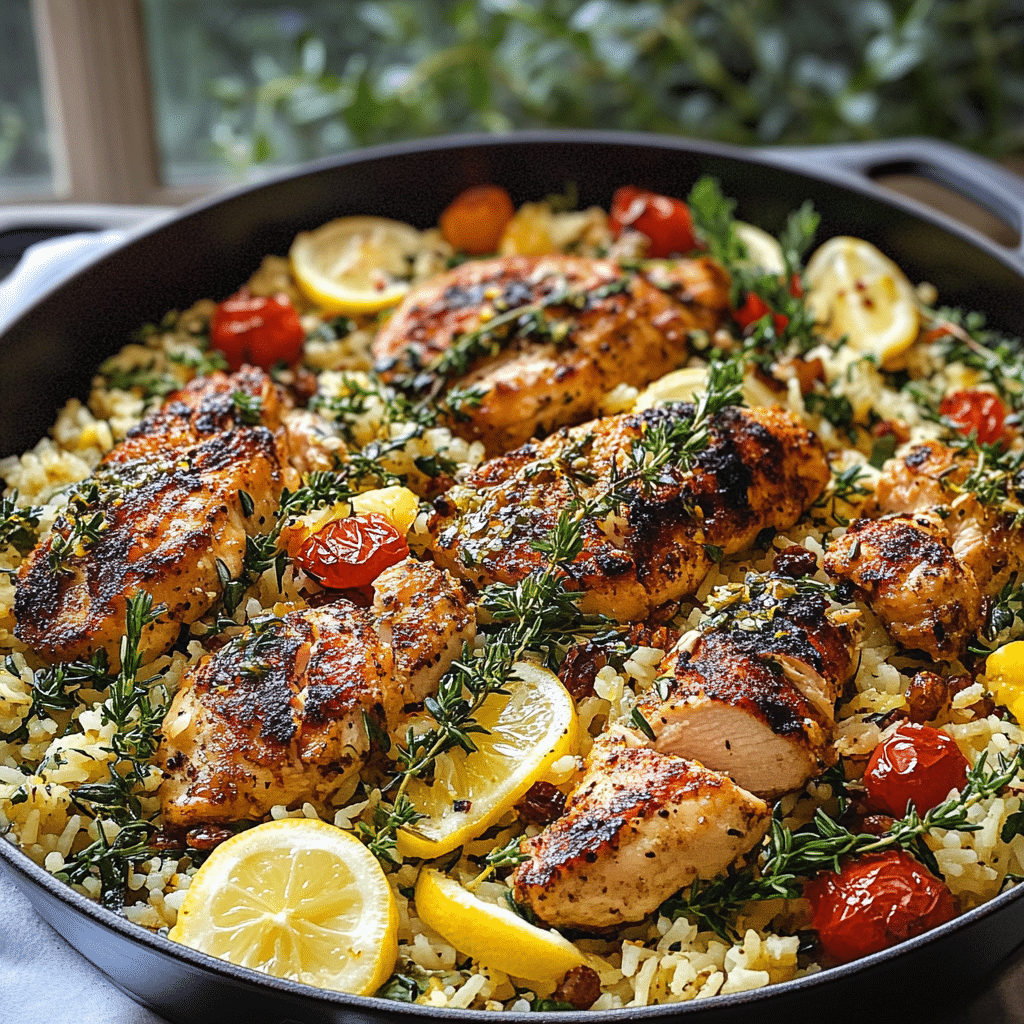 Greek Chicken and Lemon Rice
