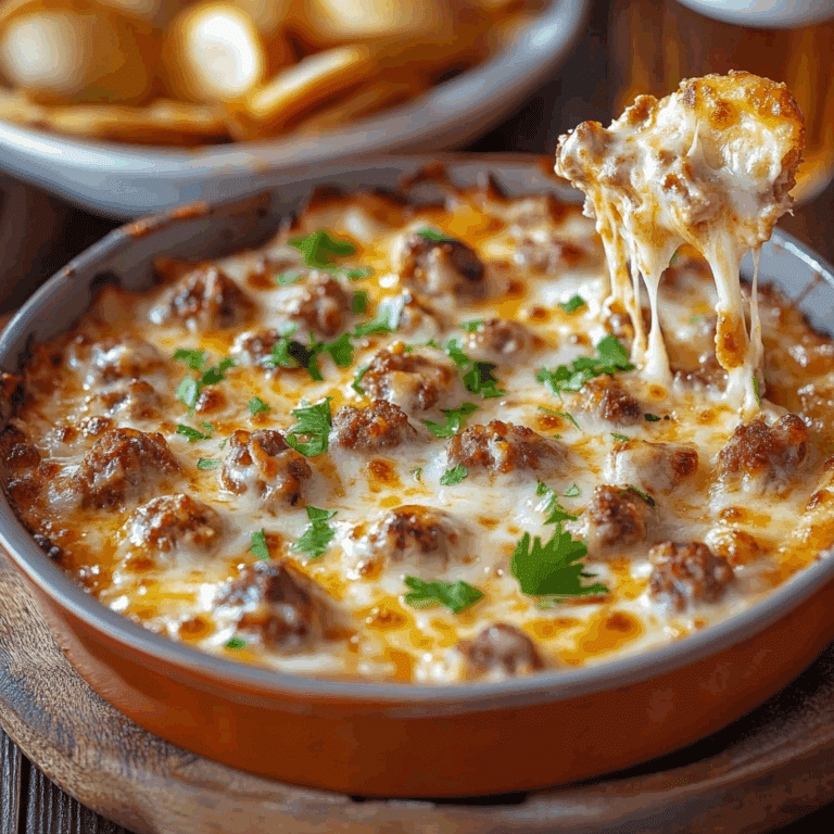 Hot Sausage Beer Cheese Dip