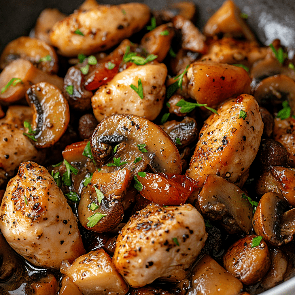 Black Pepper Chicken with Mushrooms
