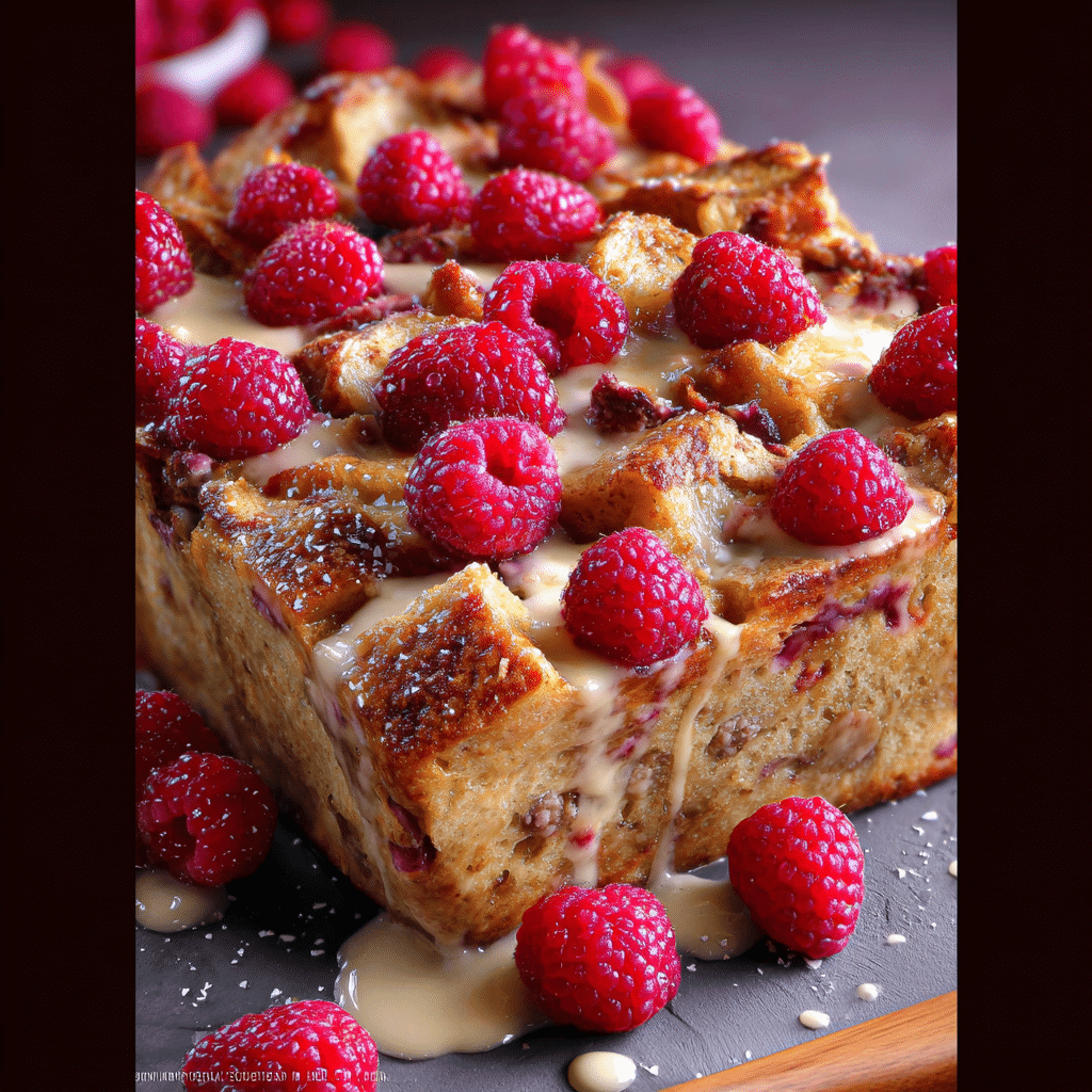 Bread Pudding with Raspberries