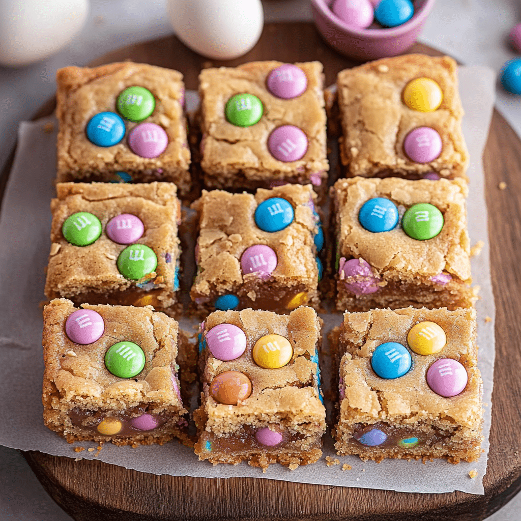 Easter M&M Cookie Bars