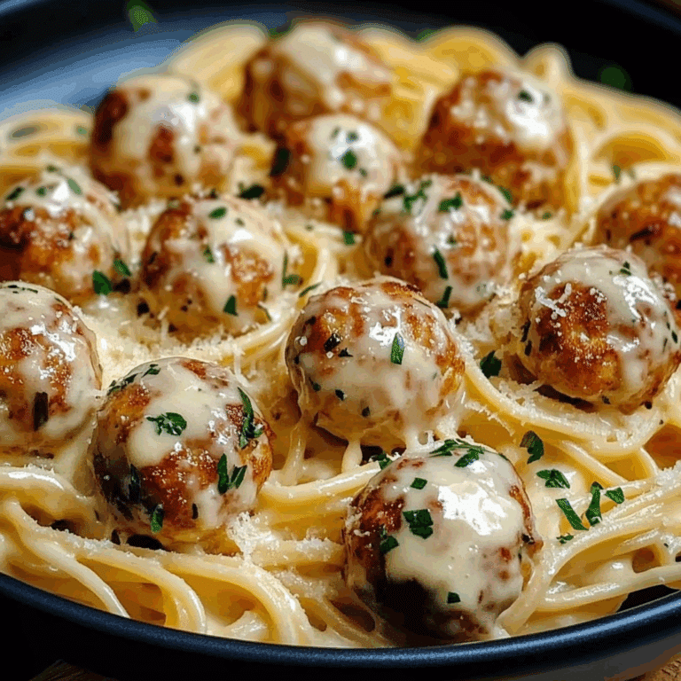 Garlic Butter Chicken Balls with Creamy Parmesan Pasta