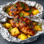 Hawaiian BBQ Chicken and Pineapple Foil Packets