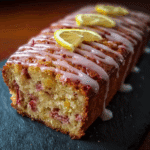Lemon Rhubarb Loaf with Glaze
