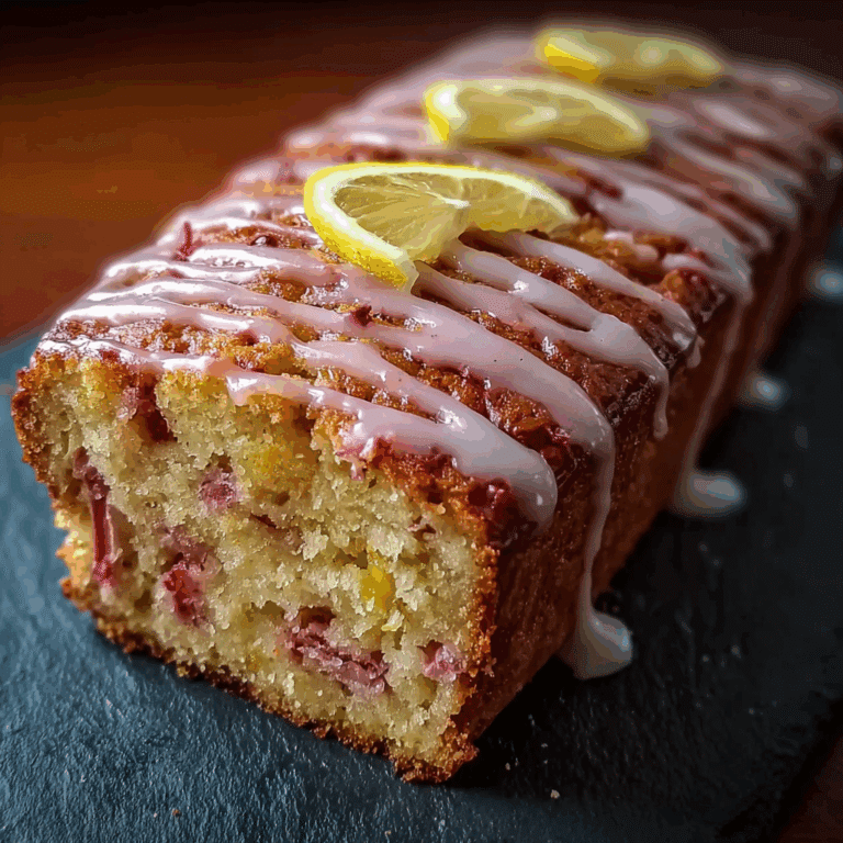 Lemon Rhubarb Loaf with Glaze
