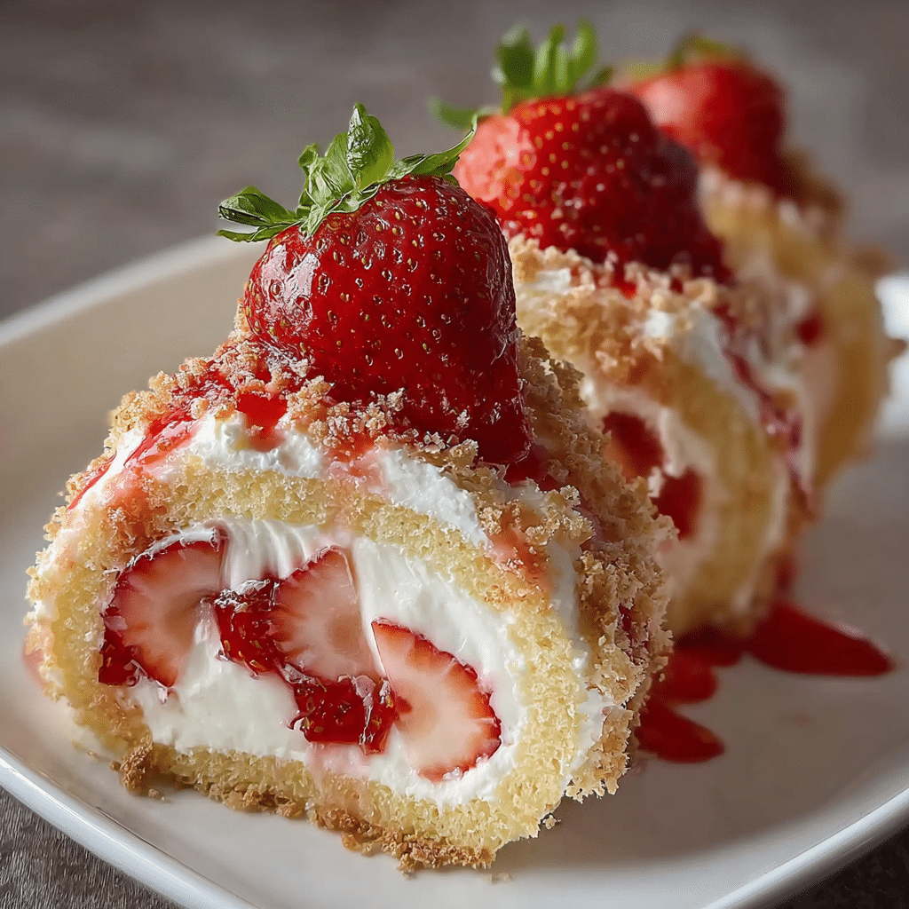 Strawberry Shortcake Cheesecake Rolls