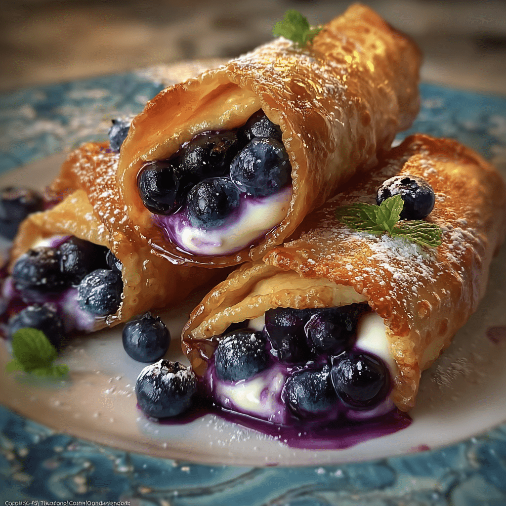 Blueberry Cream Cheese Egg Rolls