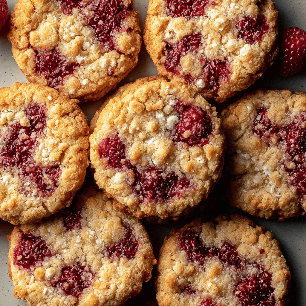 Buttery Raspberry Crumble Cookies