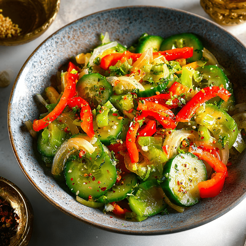Cucumber and Bell Pepper Salad Recipe