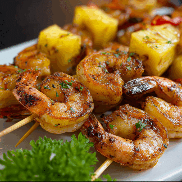 Grilled Shrimp Pineapple Skewers
