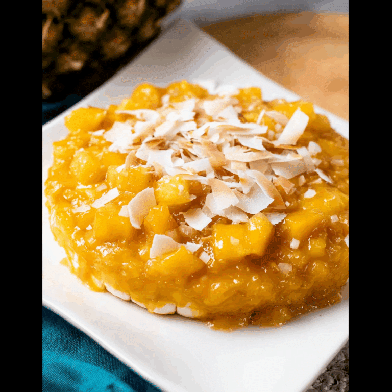 Hawaiian Style Baked Brie with Pineapple & Mango