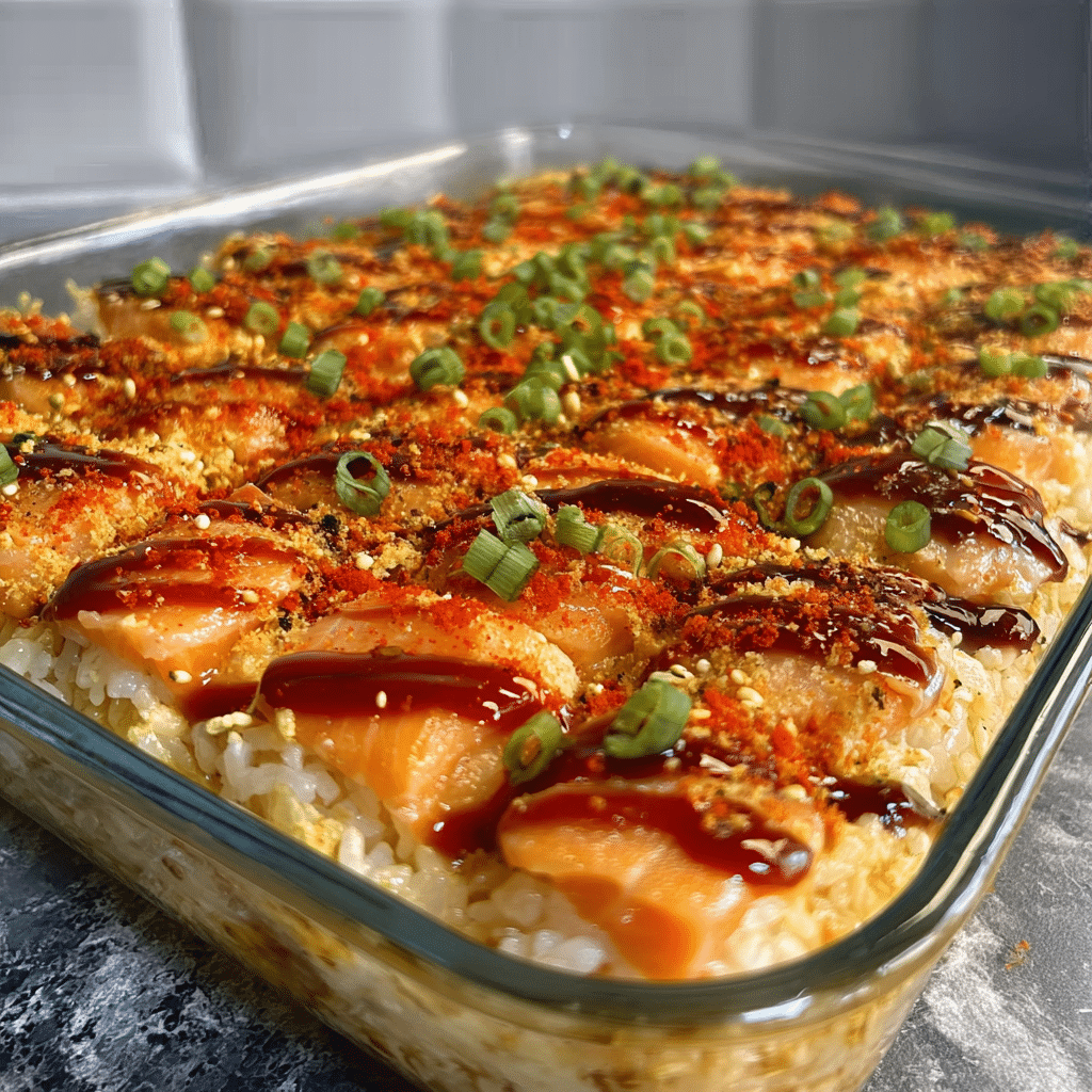 Irresistible Sushi Bake Recipe Salmon