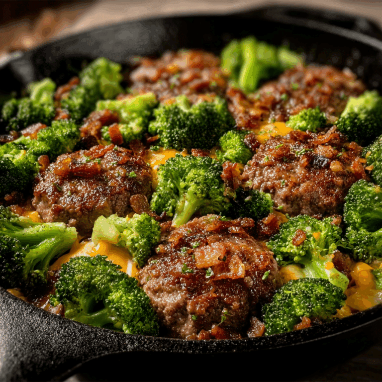 Keto Hamburger and Broccoli Skillet