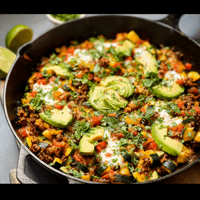 Mexican Zucchini and Ground Beef Skillet