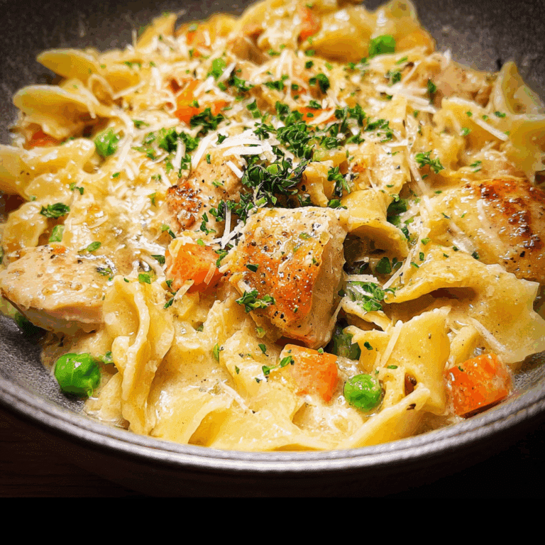One-Pan Creamy Chicken Pot Pie Pasta
