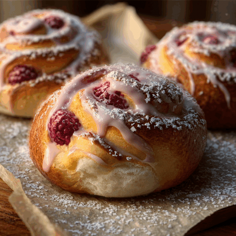 Raspberry Custard Buns