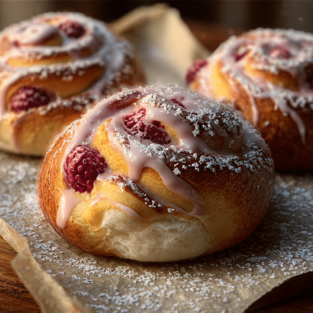 Raspberry Custard Buns