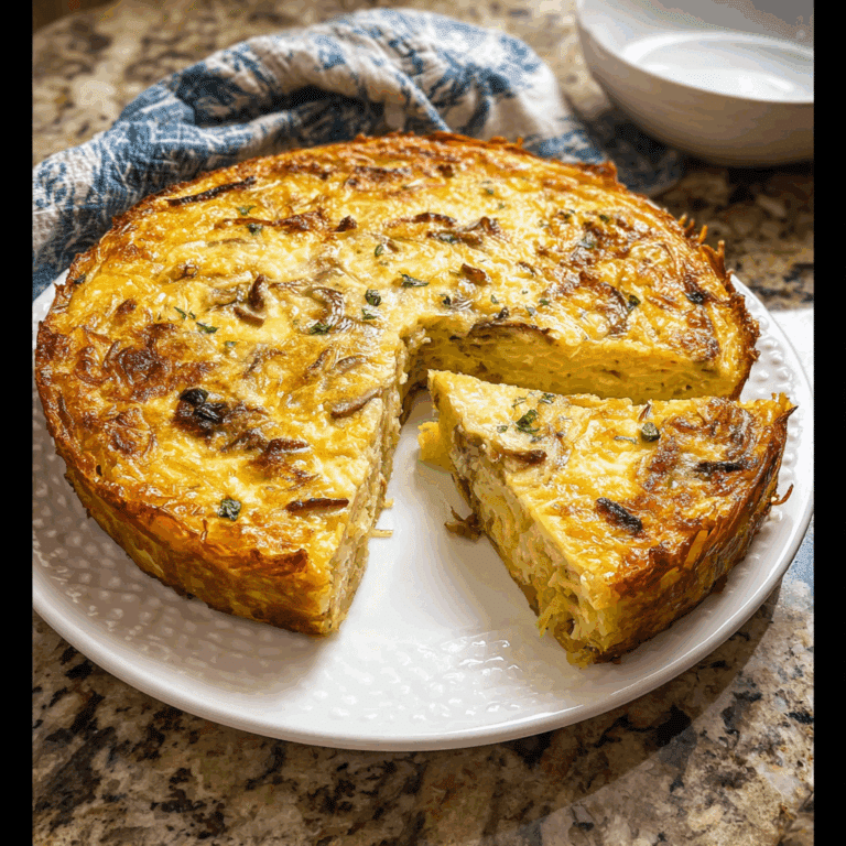 Spanish Tortilla-Inspired Quiche With Hashbrown Crust