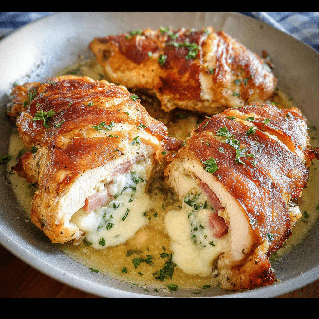 Chicken Breasts Stuffed With Ham and Cheese