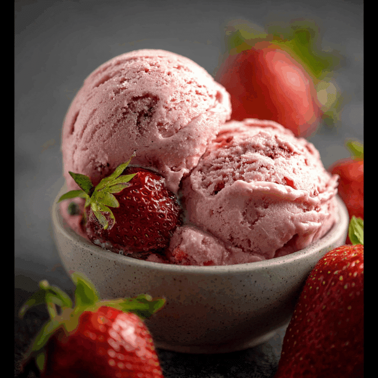 No-Churn Strawberry Ice Cream