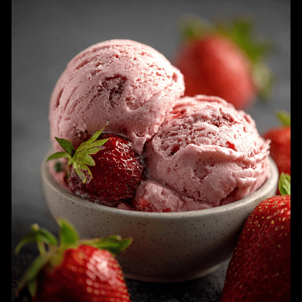 No-Churn Strawberry Ice Cream