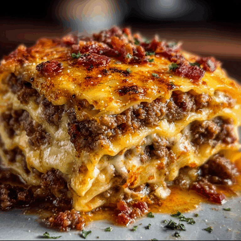 Parmesan Garlic Bacon Cheeseburger Lasagna