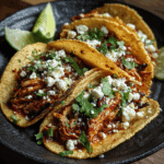 Slow Cooker Queso Chicken Tacos