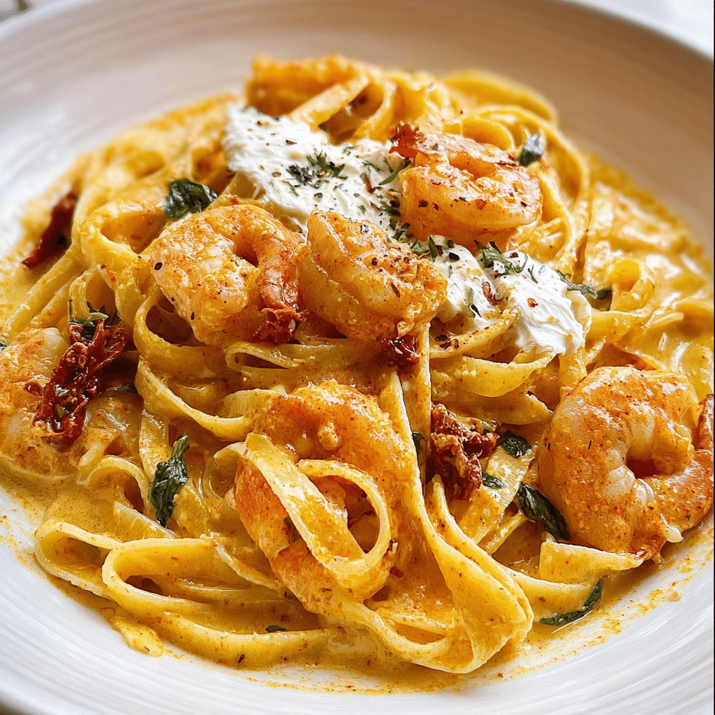 Shrimp Pasta with Sun-Dried Tomatoes & Mascarpone