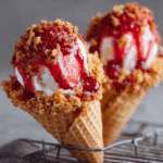 Strawberry Crunch Cheesecake Cones