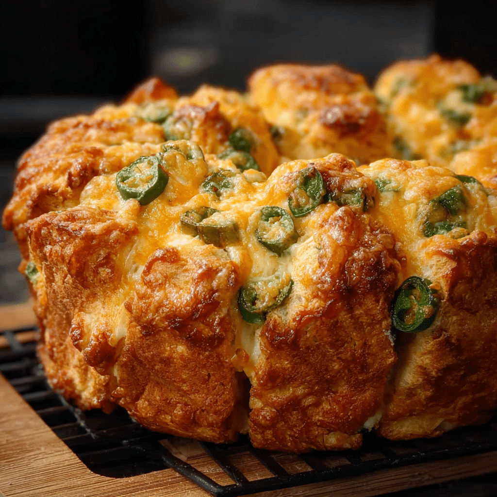 Cheesy Cheddar Jalapeño Pull Apart Bread