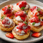 Strawberry Vanilla Cottage Cheese Pancake Bites