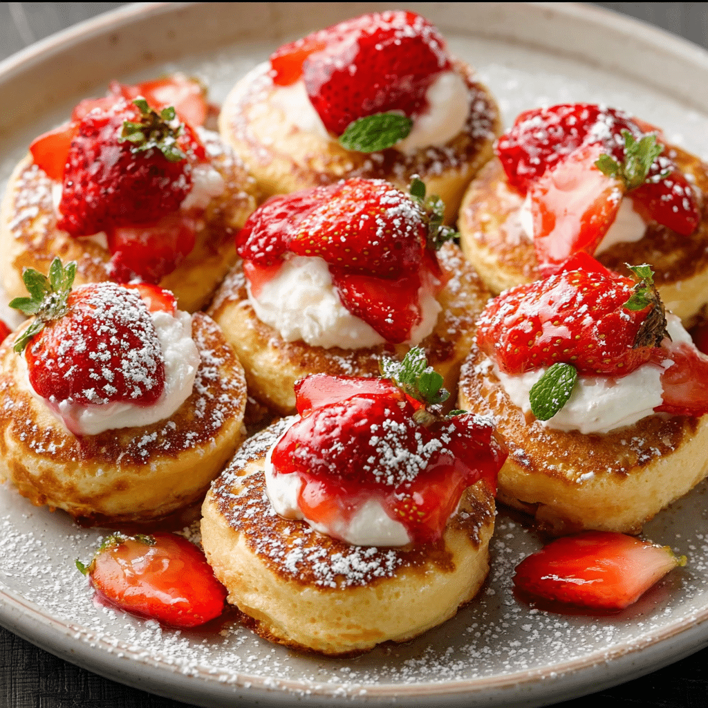 Strawberry Vanilla Cottage Cheese Pancake Bites