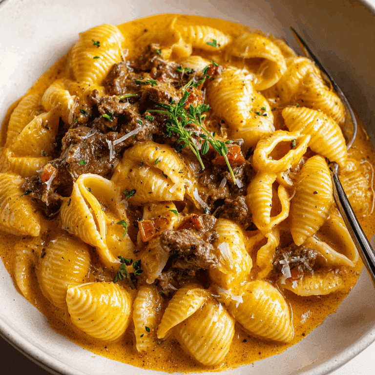 Creamy Beef and Shells Recipe