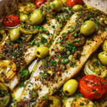 Herby Baked Fish with Green Olives