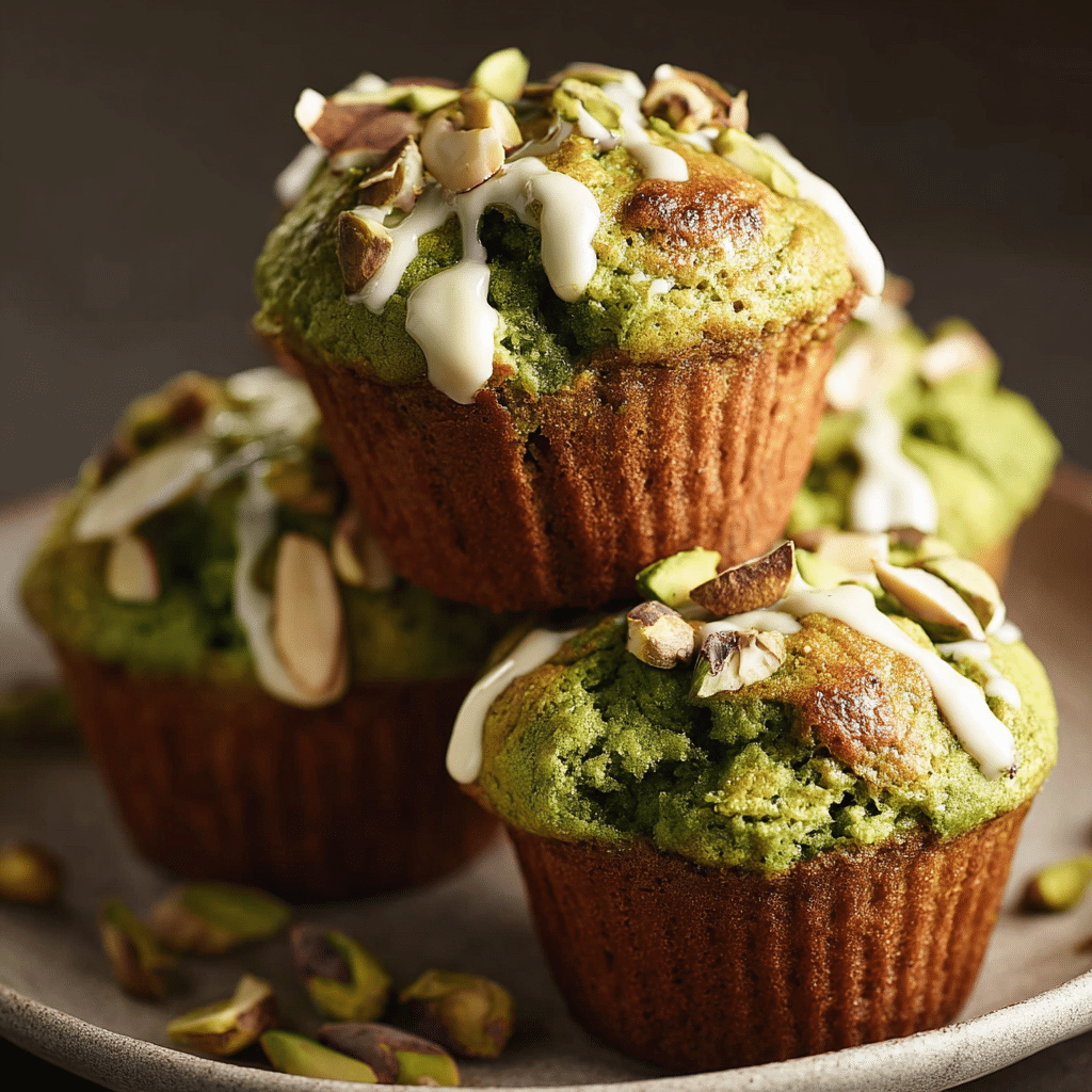 Pistachio White Chocolate Matcha Muffins