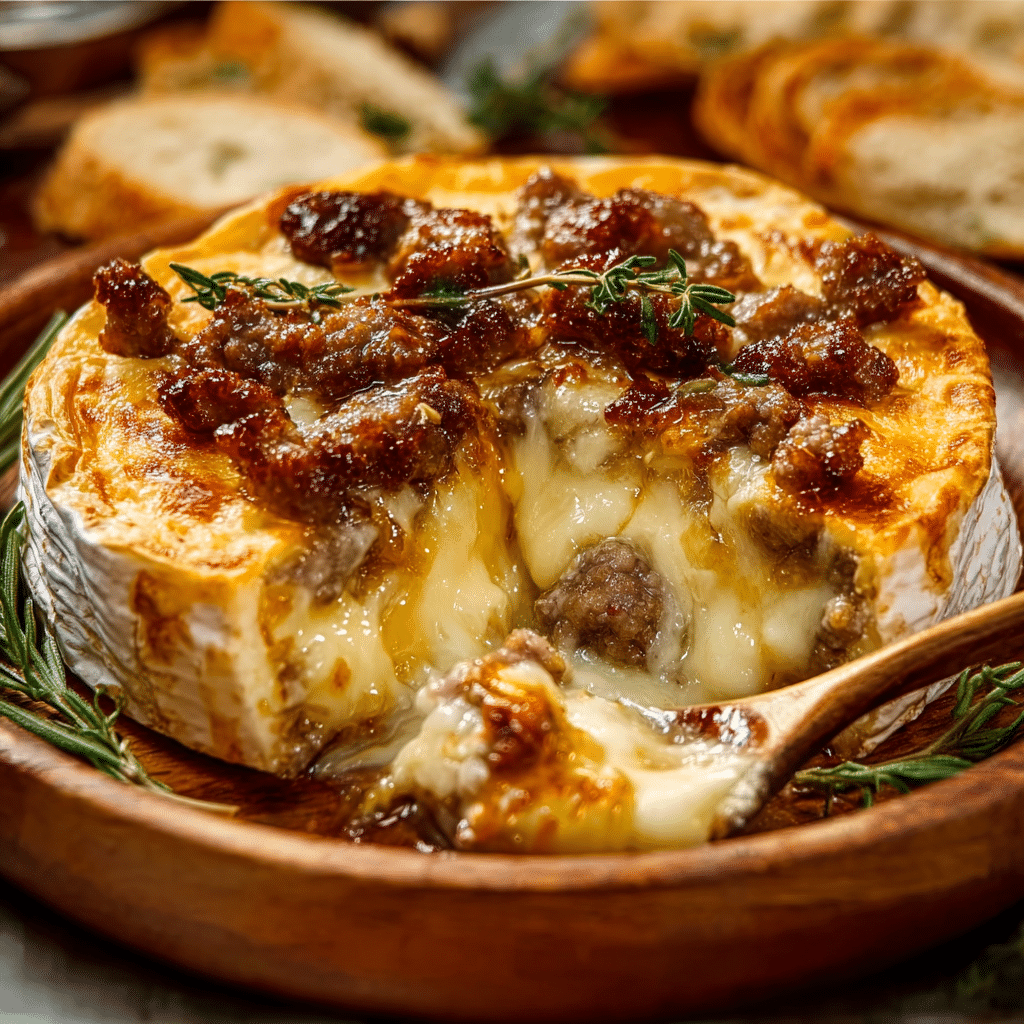 Sausage Baked Brie