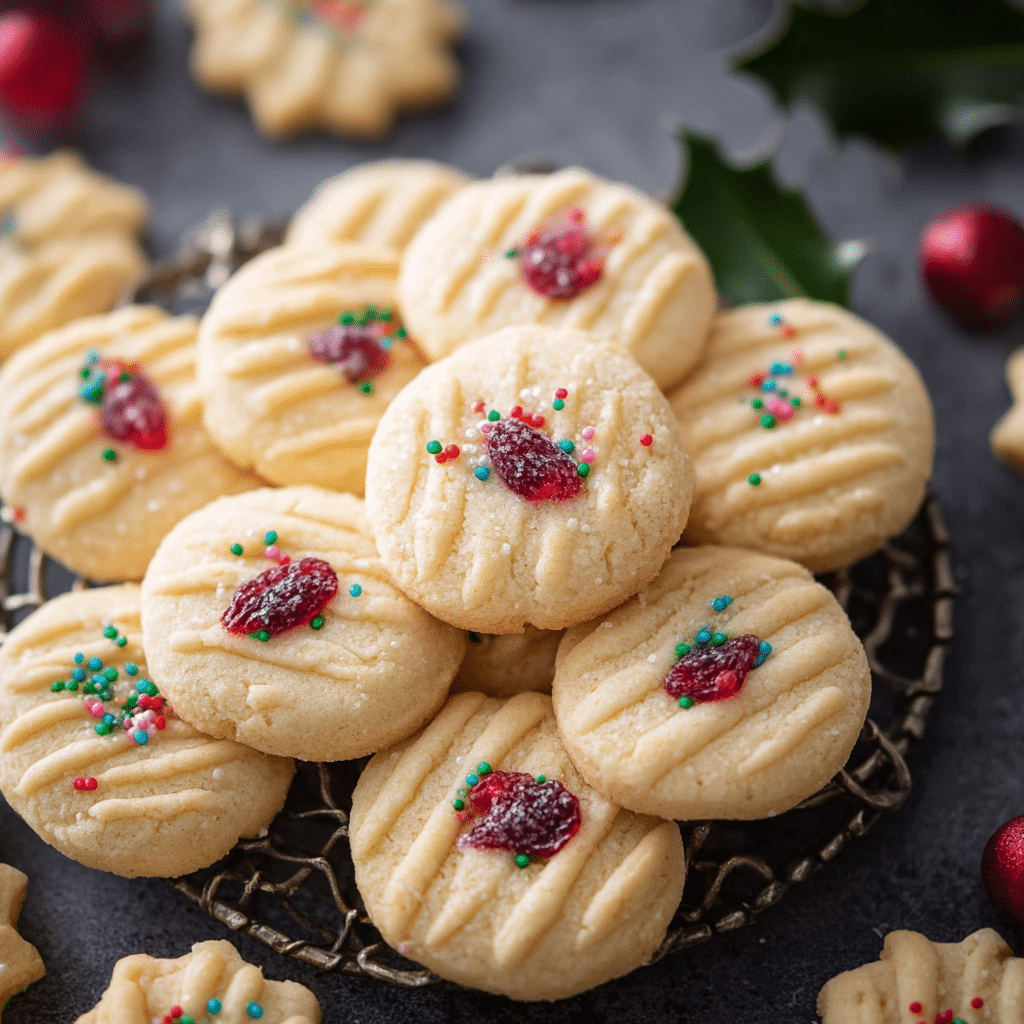 4-Ingredient Christmas Shortbread Cookies