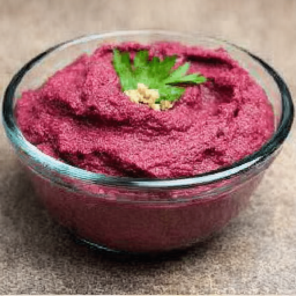 Beetroot Hummus with Garlic