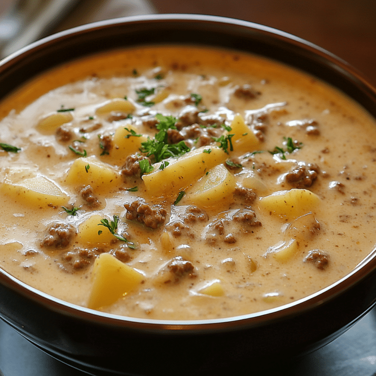 Cheesy Hamburger Potato Soup