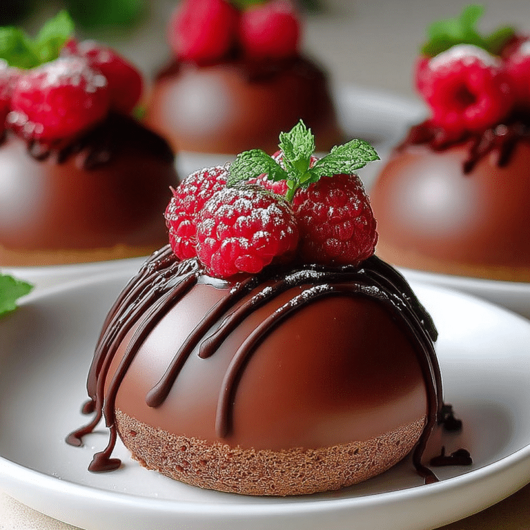 Chocolate Raspberry Cheesecake Domes Recipe