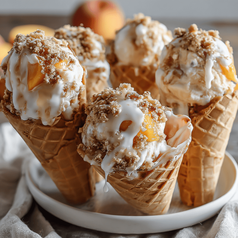 Peach Cobbler Cheesecake Cones