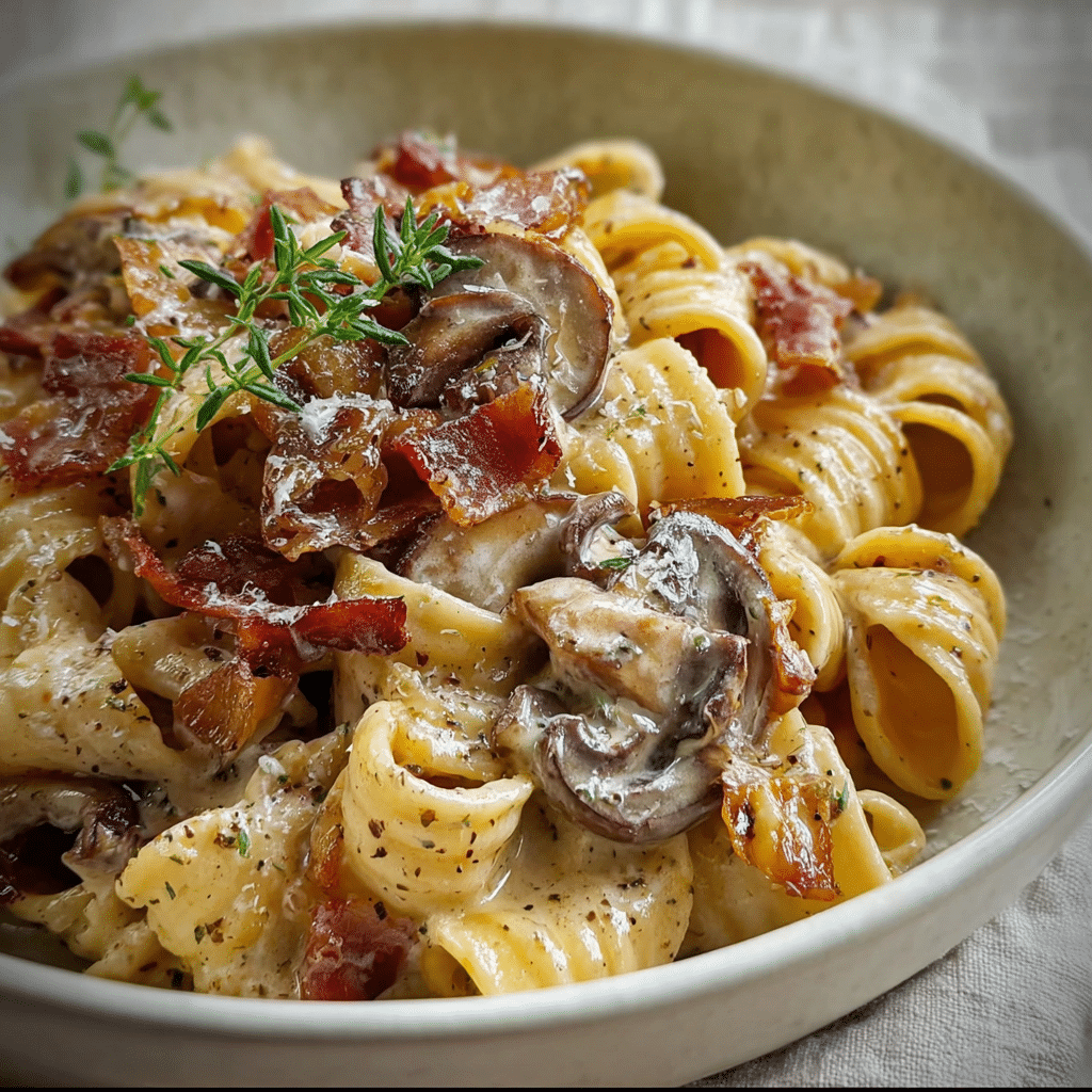 Creamy Bacon & Mushroom Pasta