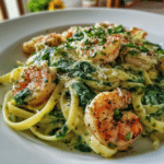 Creamy Spinach Shrimp Fettuccine