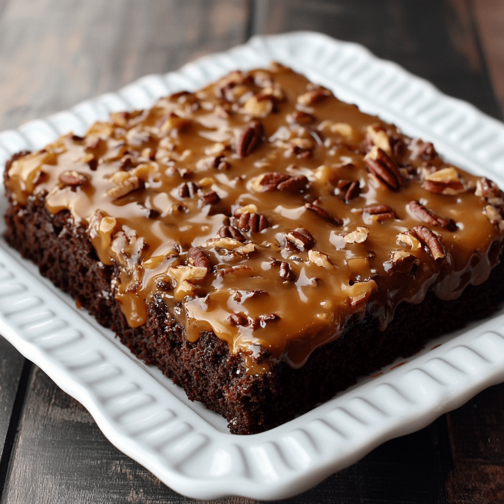 German Chocolate Poke Cake