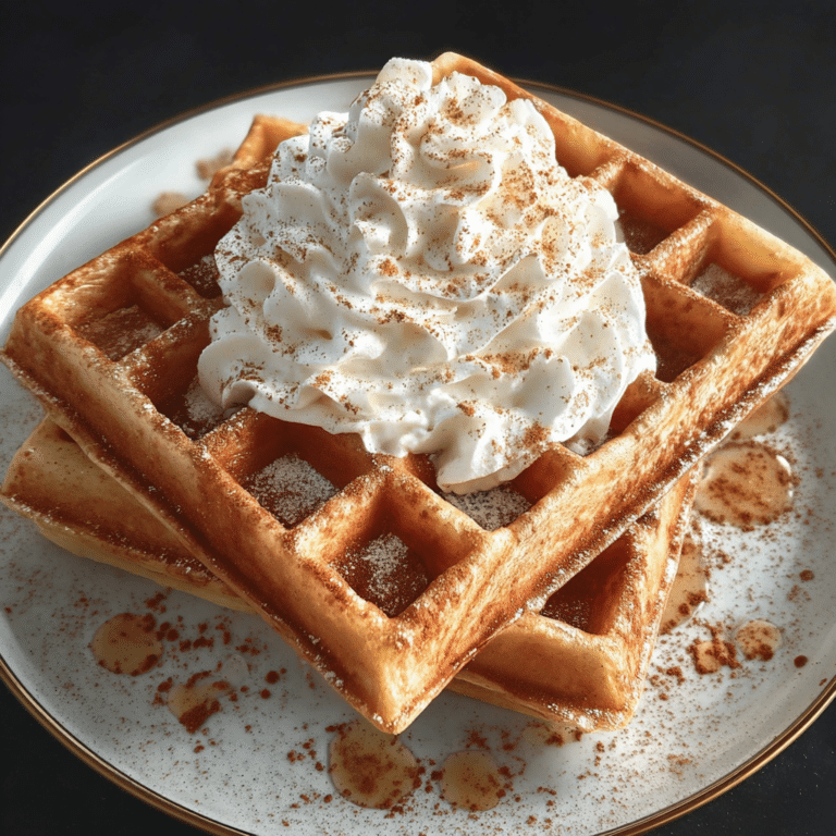 Cinnamon Waffles with Cinnamon Whipped Cream