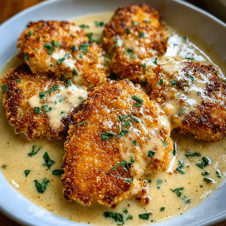 Crispy Parmesan Chicken with a Rich Garlic Sauce