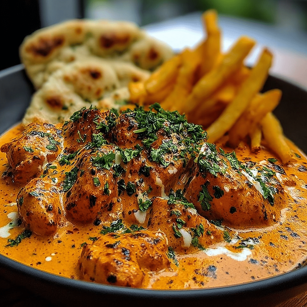 Easy Creamy Butter Chicken with Garlic Drizzle